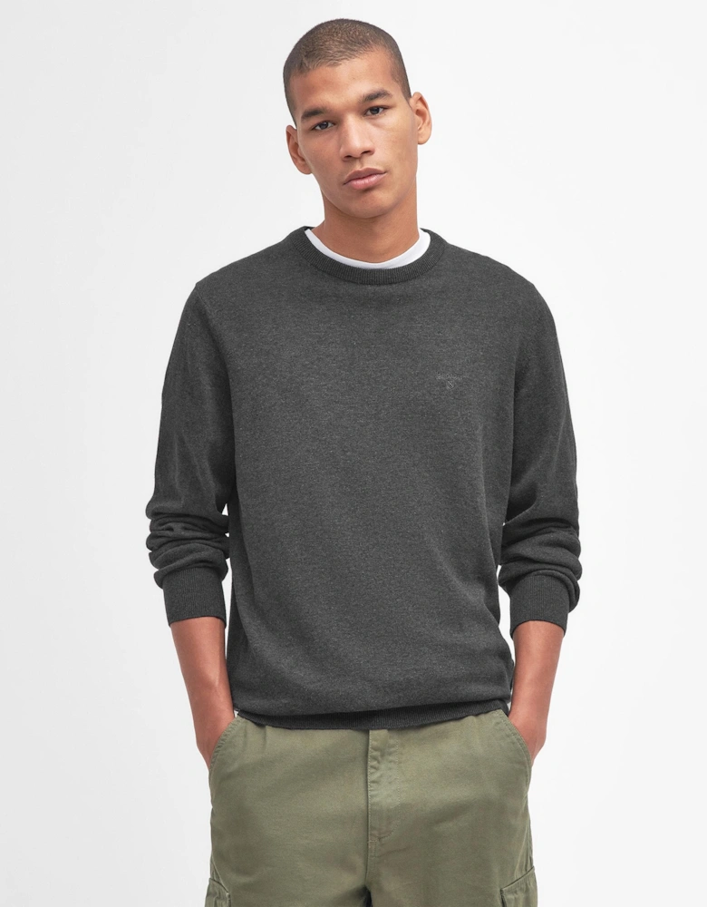 Pima Cotton Mens Crew Sweatshirt - Charcoal