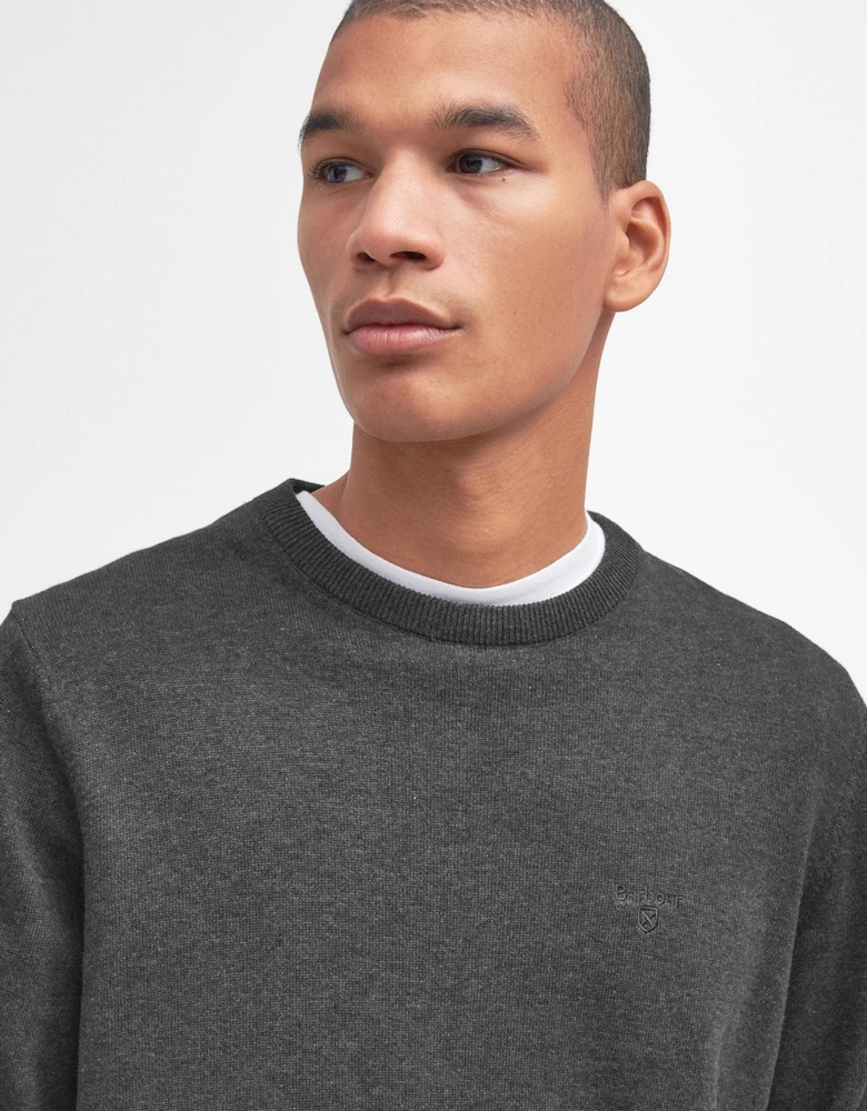 Pima Cotton Mens Crew Sweatshirt - Charcoal