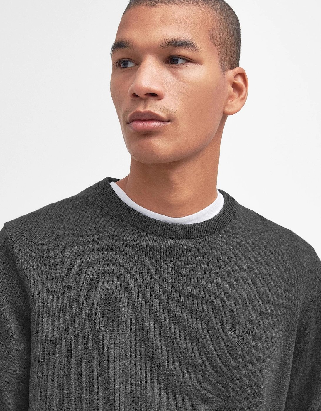 Pima Cotton Mens Crew Sweatshirt - Charcoal