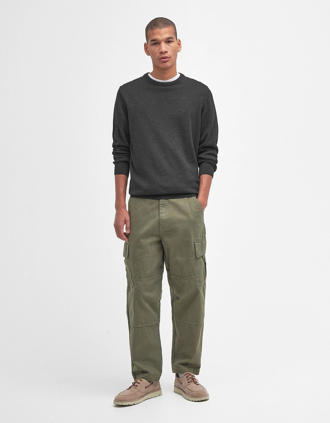 Pima Cotton Mens Crew Sweatshirt - Charcoal