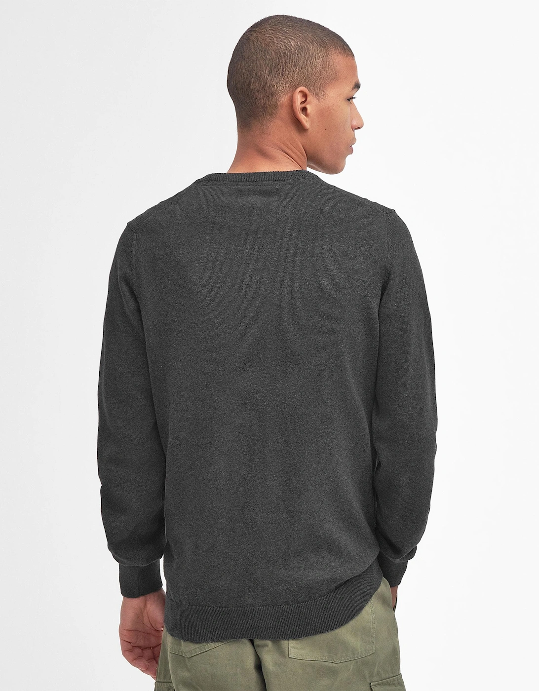 Pima Cotton Mens Crew Sweatshirt - Charcoal