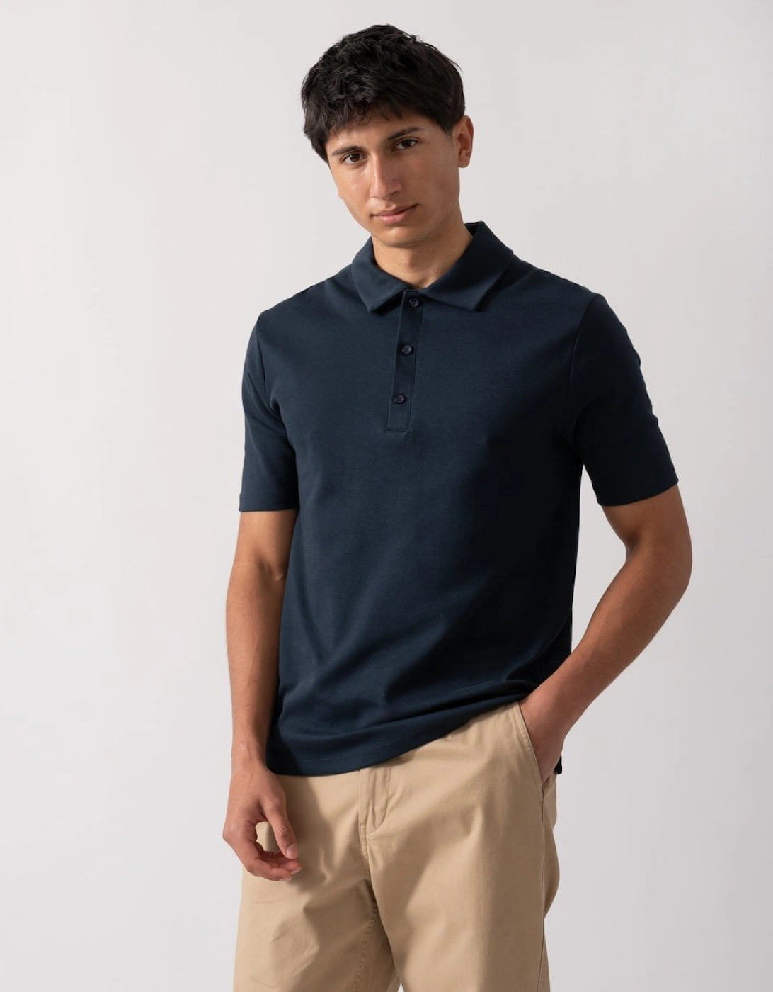 Men's Oliver Sweeney Hunston Mens Short Sleeve Polo Shirt - Midnight - Navy - Size: 44