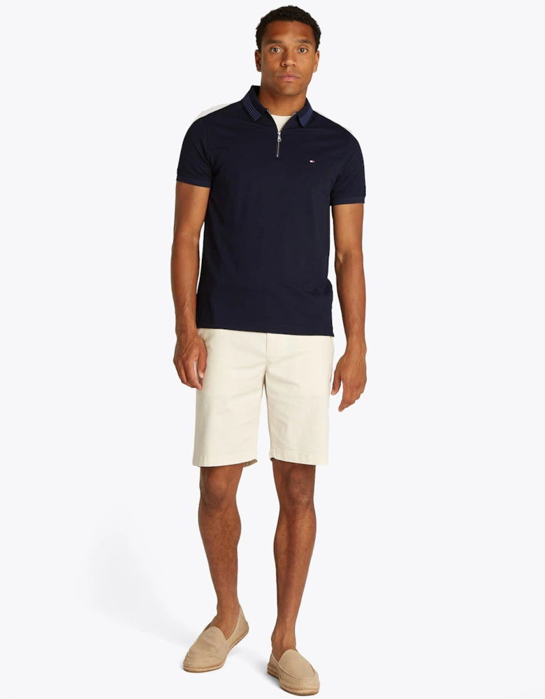Mercerised Pique Zip Mens Polo