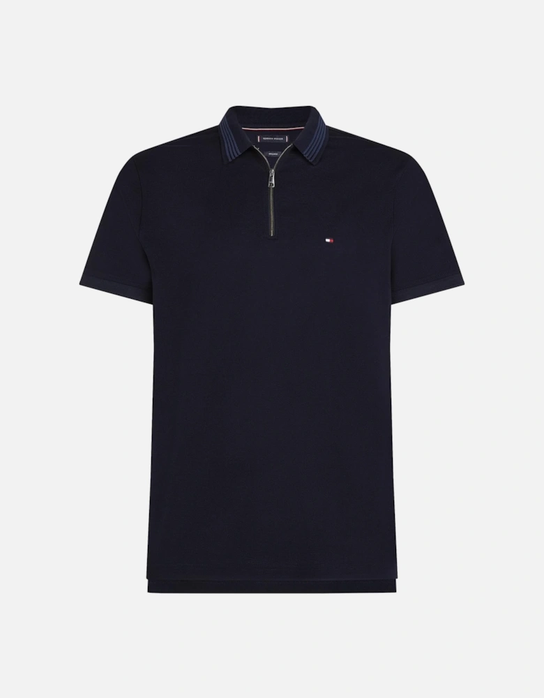 Mercerised Pique Zip Mens Polo