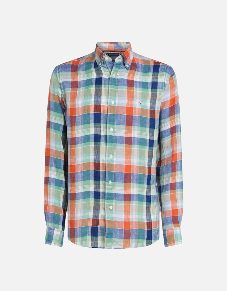 Linen Summer Madras Mens Shirt