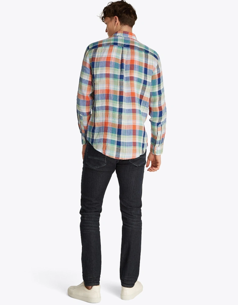 Linen Summer Madras Mens Shirt