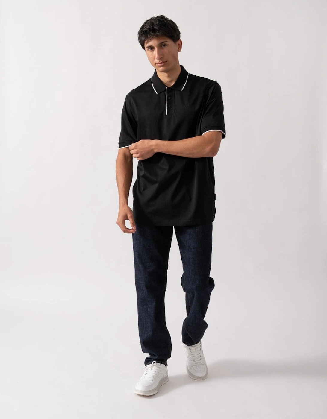 Mens A|X Monogram Contrast Tipped Polo Shirt