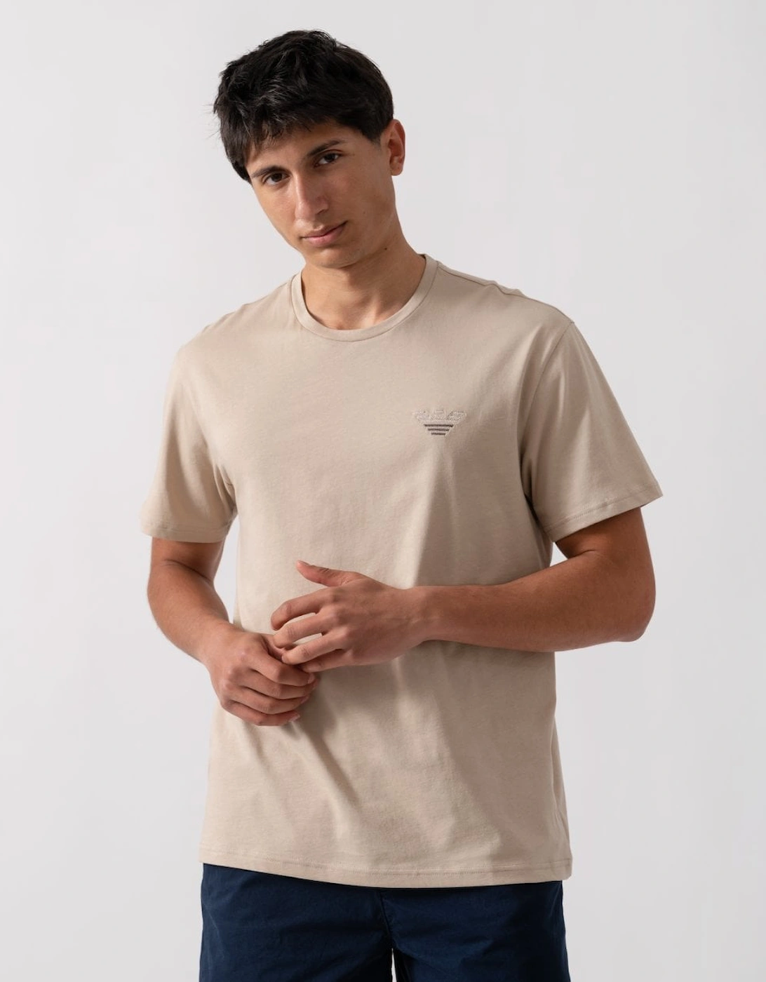 Men's Emporio Armani Mens Beach T-Shirt EM000574-AF12334 - Tan - Size: 42/Regular