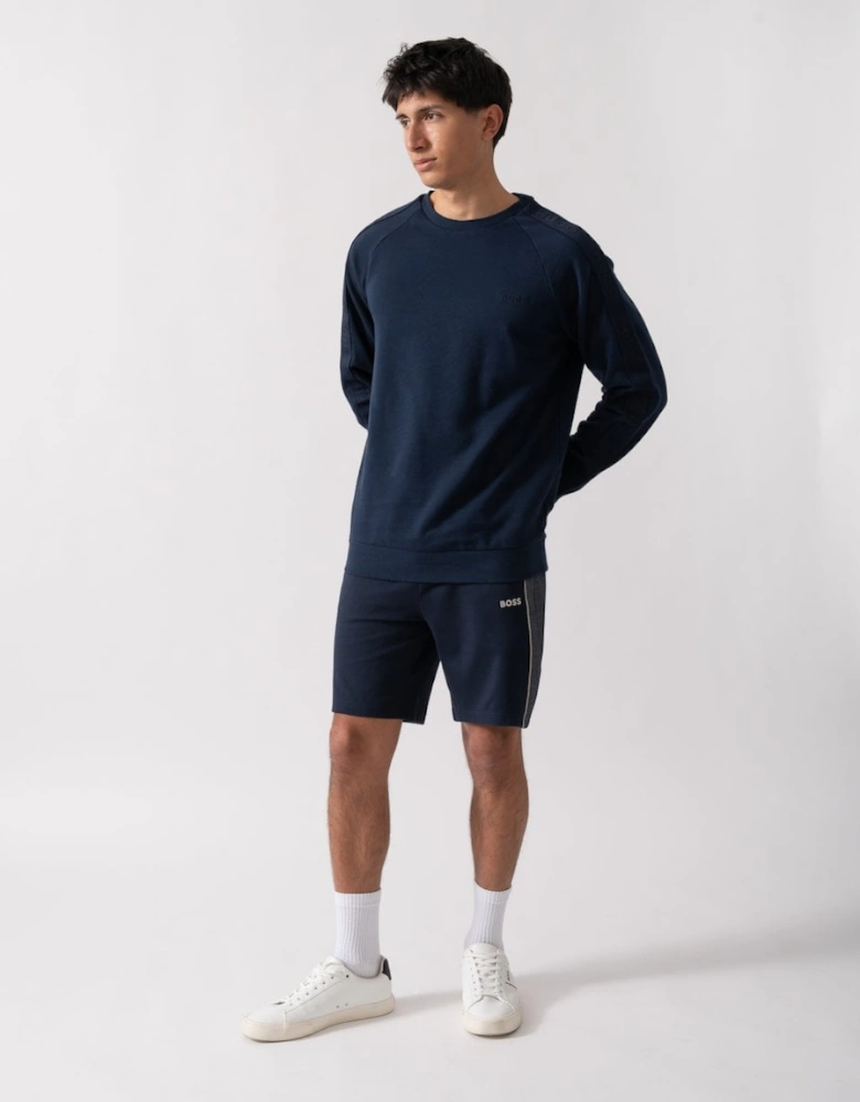 HUGO LIAM Mens Crew Neck Sweatshirt with Logo Tape