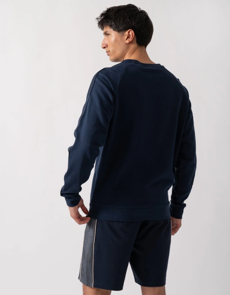 HUGO LIAM Mens Crew Neck Sweatshirt with Logo Tape