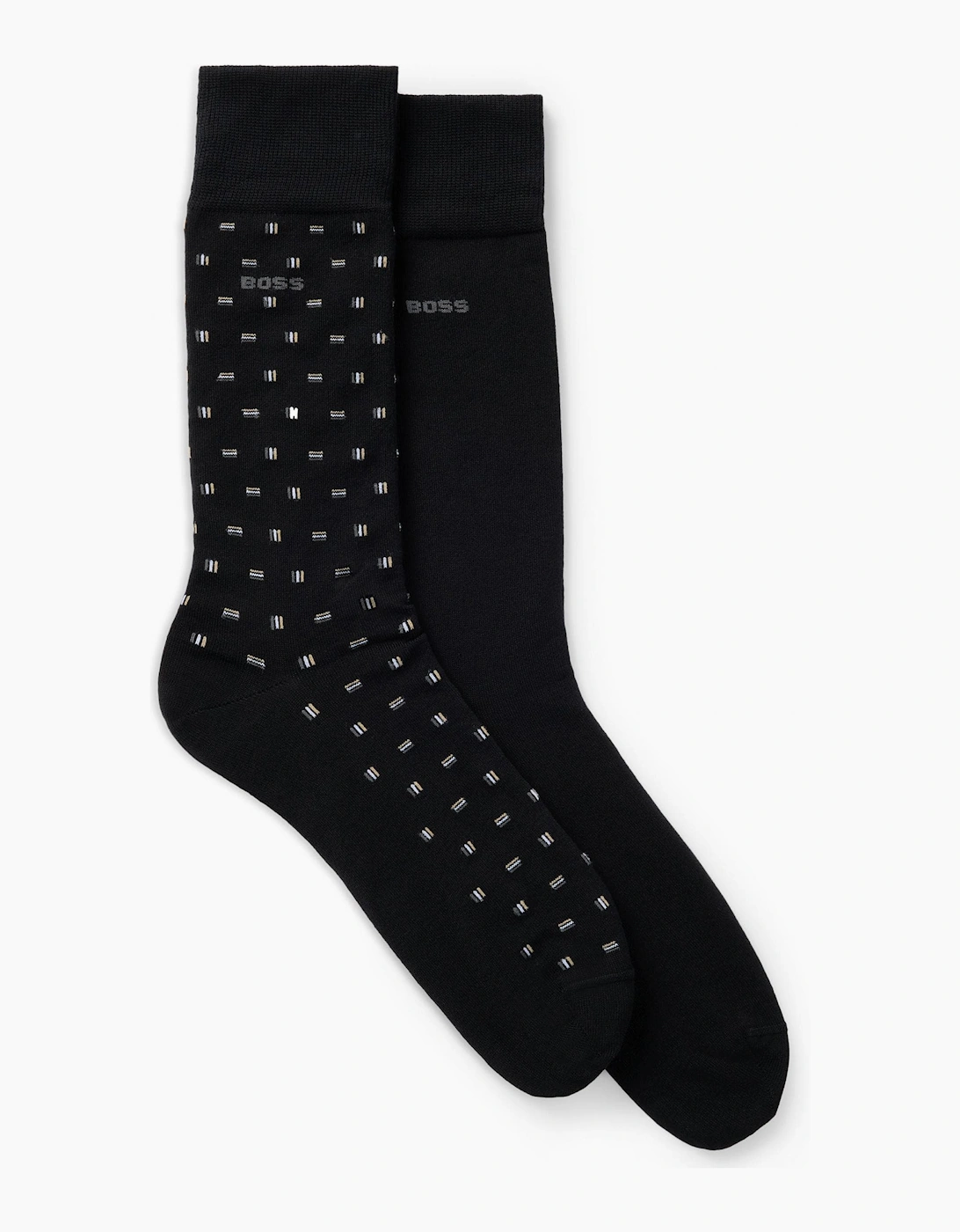 Men's BOSS Orange 2-Pack Mini Iconic MC Mens Regular Length Socks - Black 001 - Size: 6/6.5/7.5/7/11/10/8/8.5/12/9.5/9/11.5/10.5