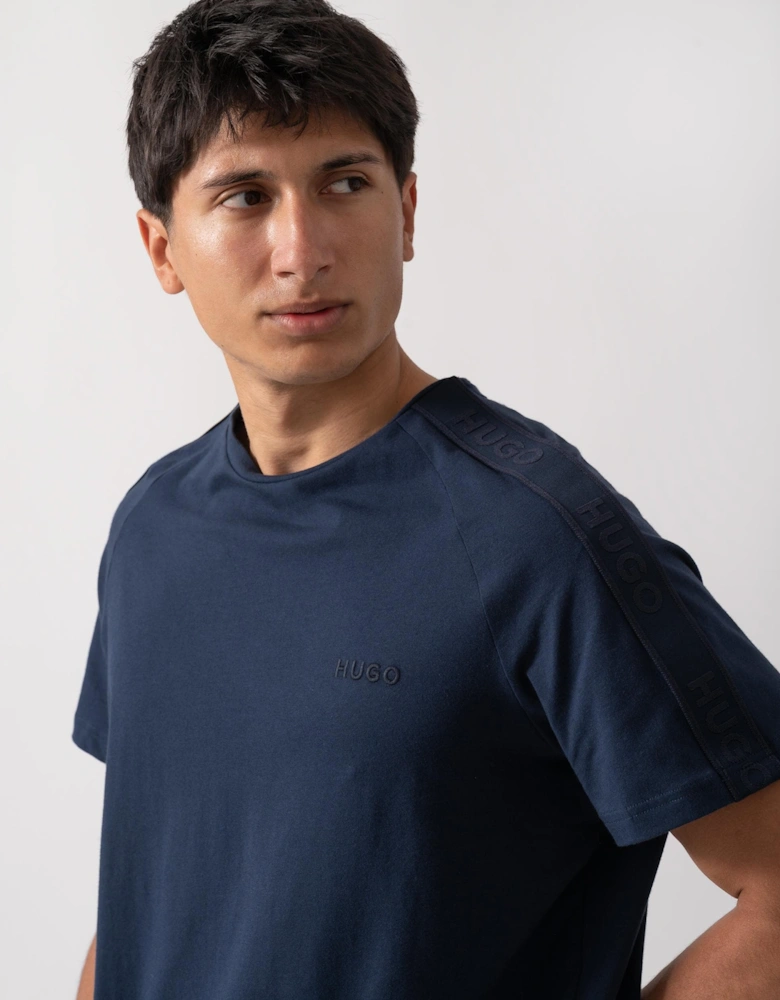 HUGO LIAM Mens Crew Neck T-Shirt with Logo Tape