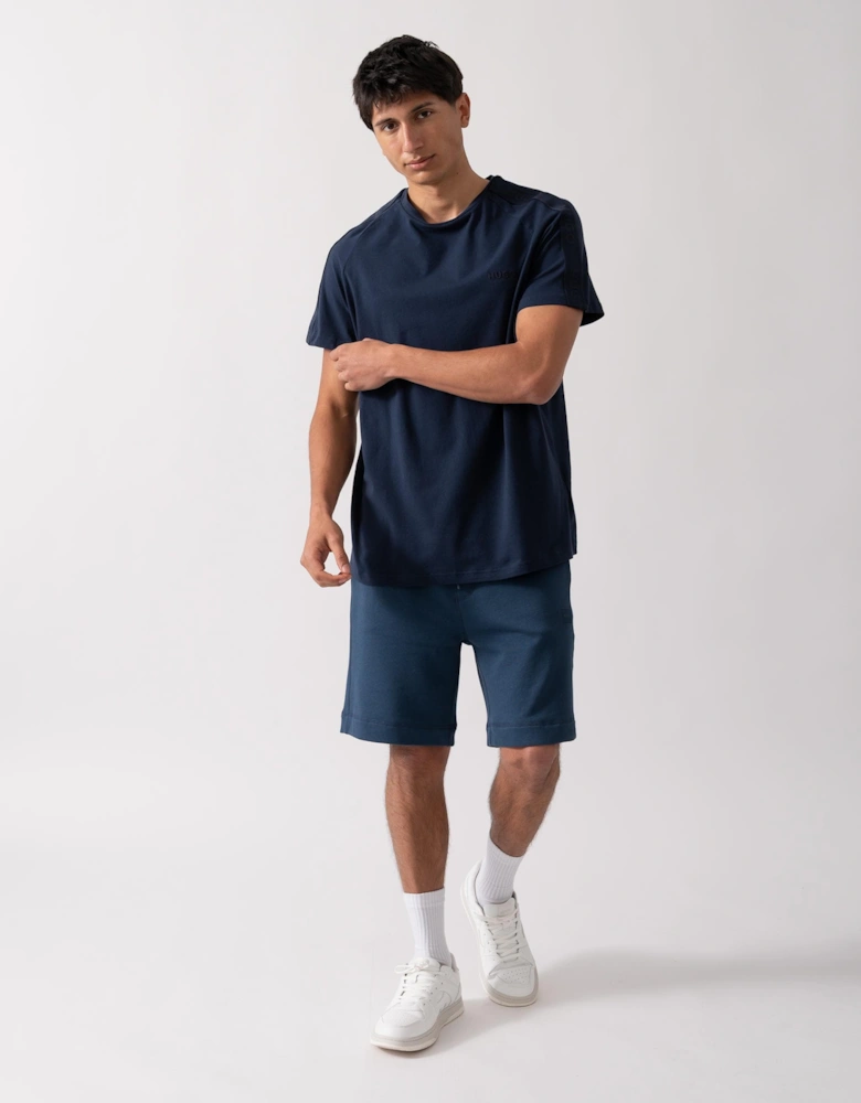 HUGO LIAM Mens Crew Neck T-Shirt with Logo Tape