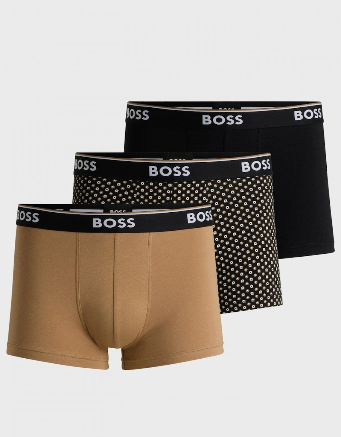 BOSS Orange Power Design Mens 3-Pack Trunks, 8 of 7