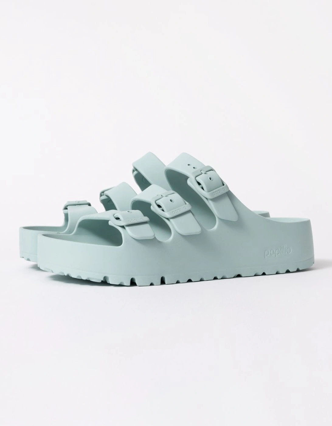 Women's Birkenstock Papillio Florida Womens EVA Platform Sandals - Surf Green - White - Size: 5.5/C