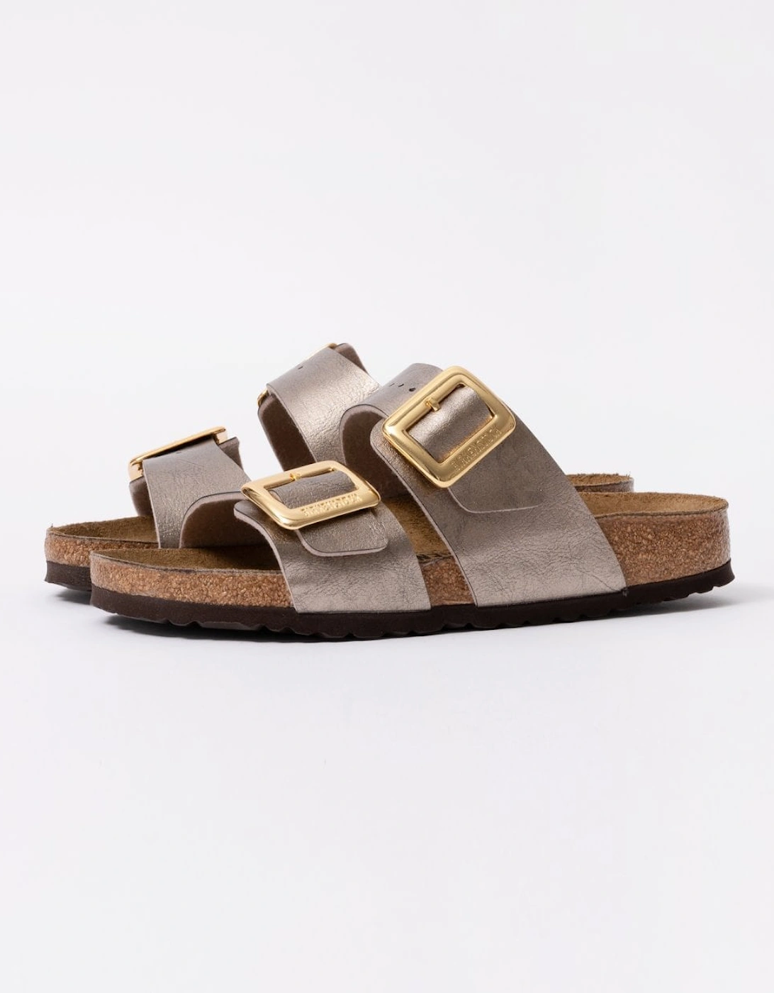 Sydney Cushion Big Buckle Womens Birko-Flor Patent Sandals, 7 of 6