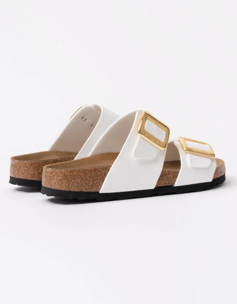 Sydney Cushion Big Buckle Womens Birko-Flor Patent Sandals