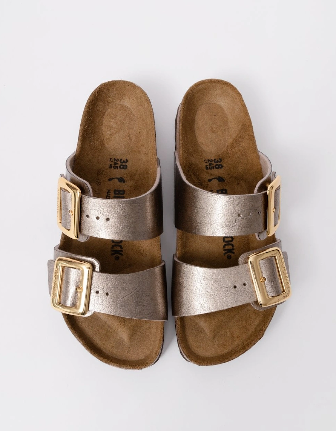 Sydney Cushion Big Buckle Womens Birko-Flor Patent Sandals