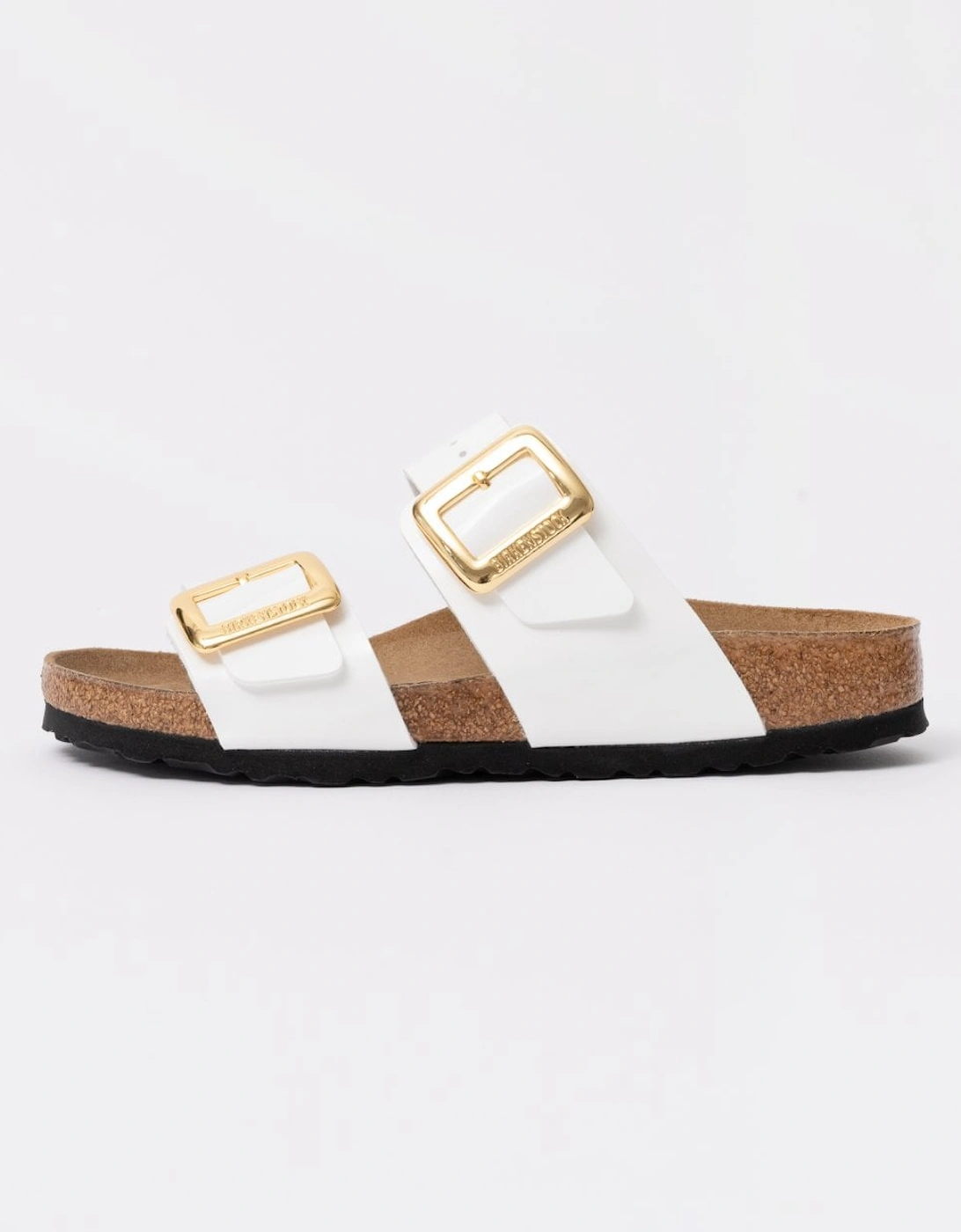 Sydney Cushion Big Buckle Womens Birko-Flor Patent Sandals