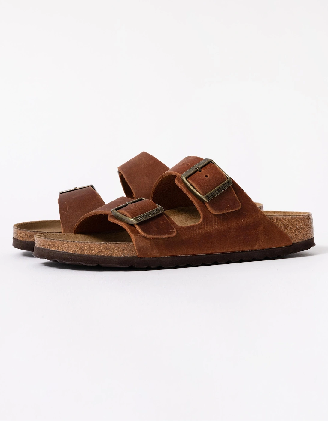 Women's Birkenstock Arizona Oiled Natural Leather Womens Sandals - Cognac - Brown - Size: 5.5/C