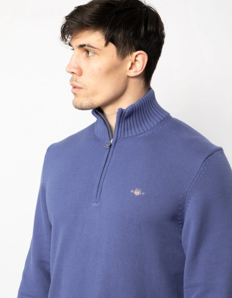 Mens Casual Cotton Half Zip Jumper