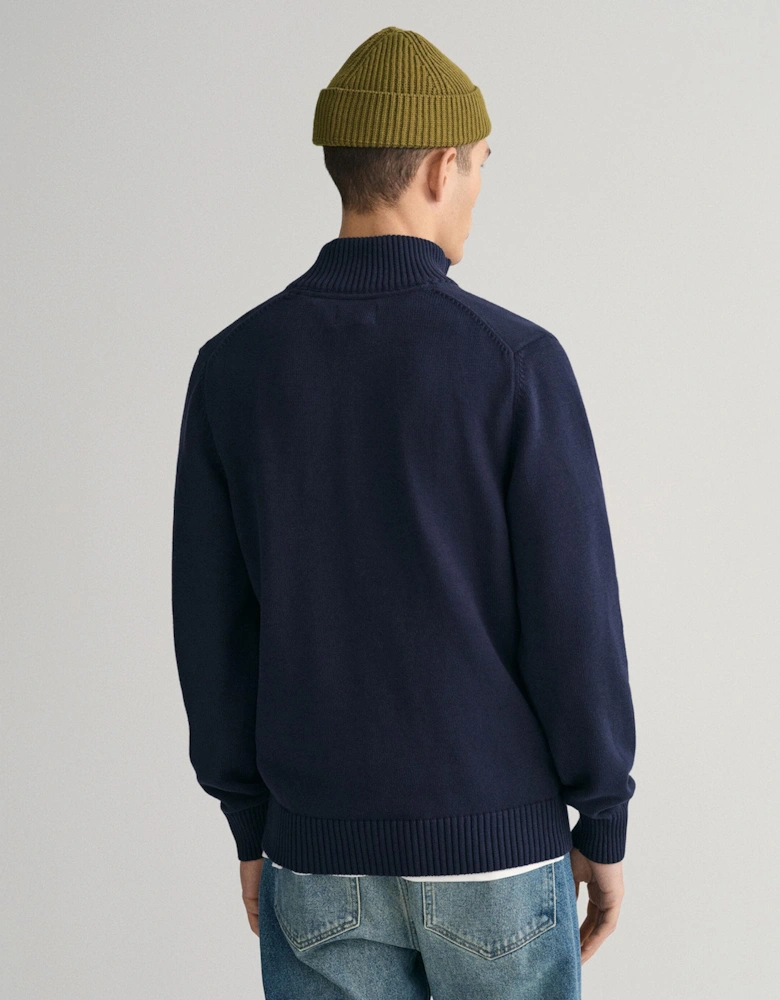 Mens Casual Cotton Half Zip Jumper