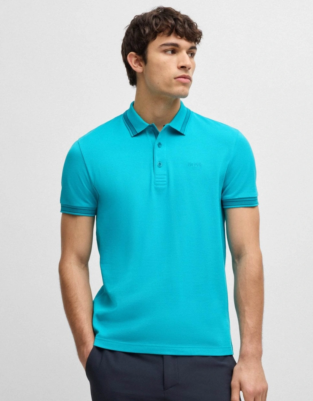 BOSS Green Paddy Contrast Mens Polo, 5 of 4