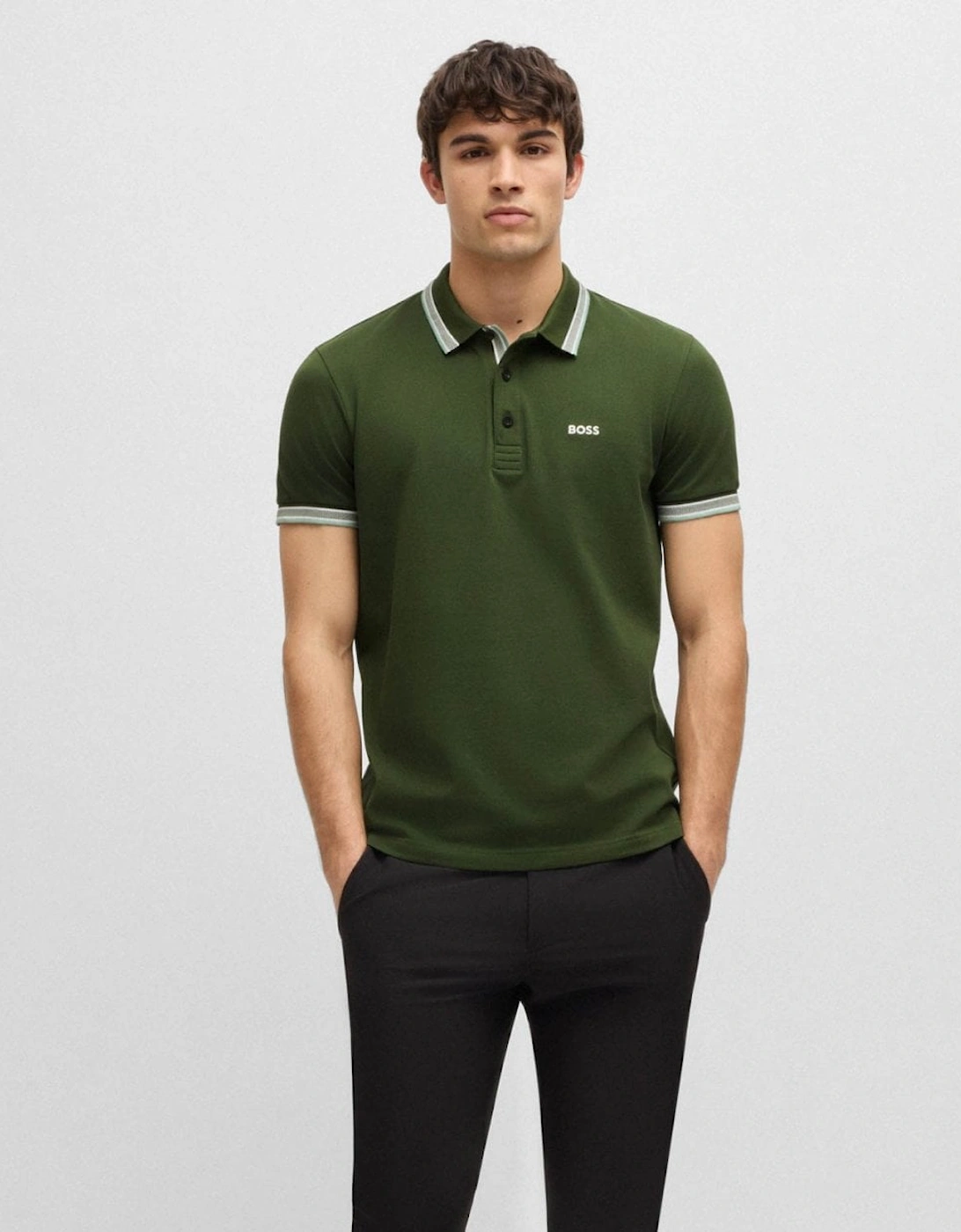 BOSS Green Paddy Contrast Mens Polo