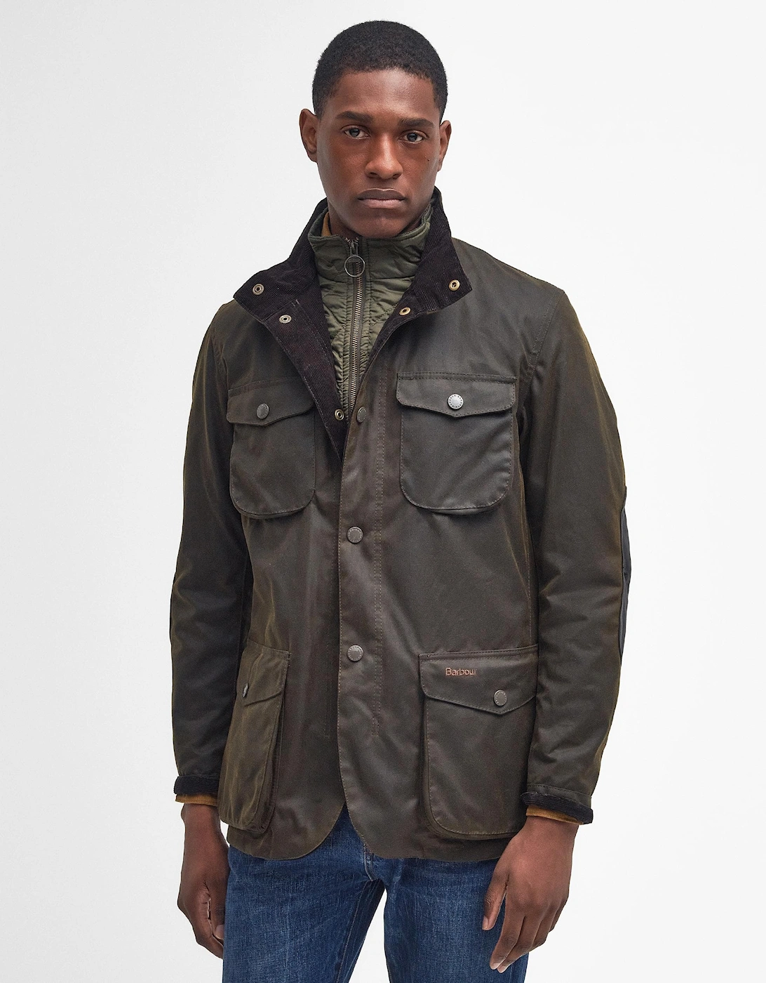 Men's Barbour Ogston Mens Wax Jacket - Olive - Green - Size: 42/Regular