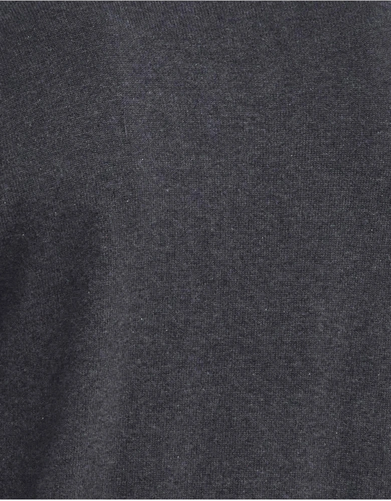 Cotton Mens Half Zip Jumper - Charcoal
