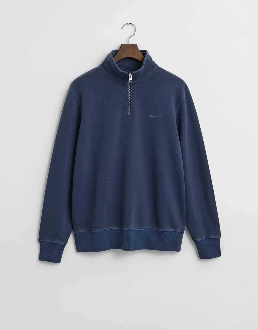 Gant Men's Navy Regular Fit Sunfaded Half Zip Sweatshirt - : 38/Regular M
