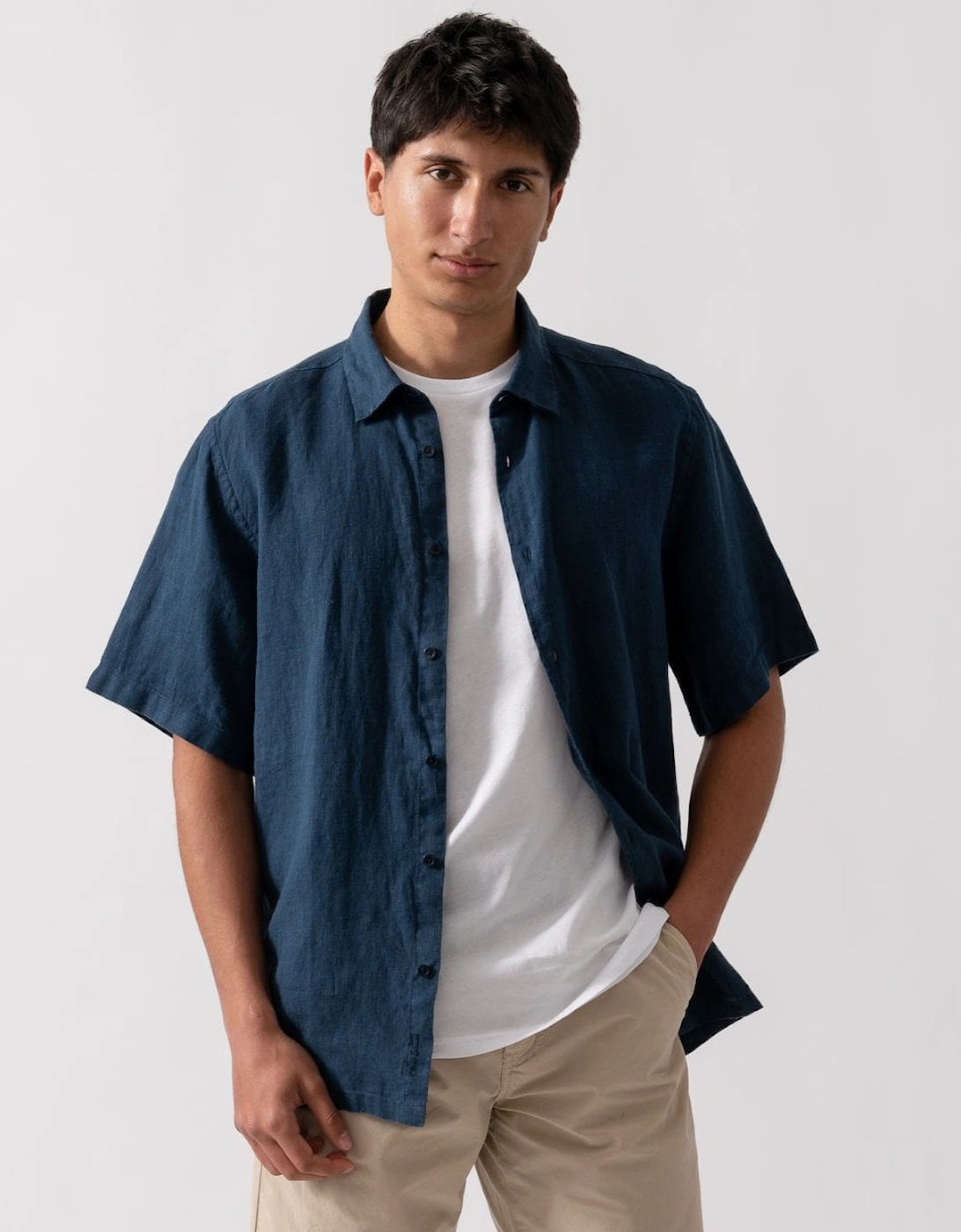 Somerton Mens Short Sleeve Linen Shirt, 6 of 5