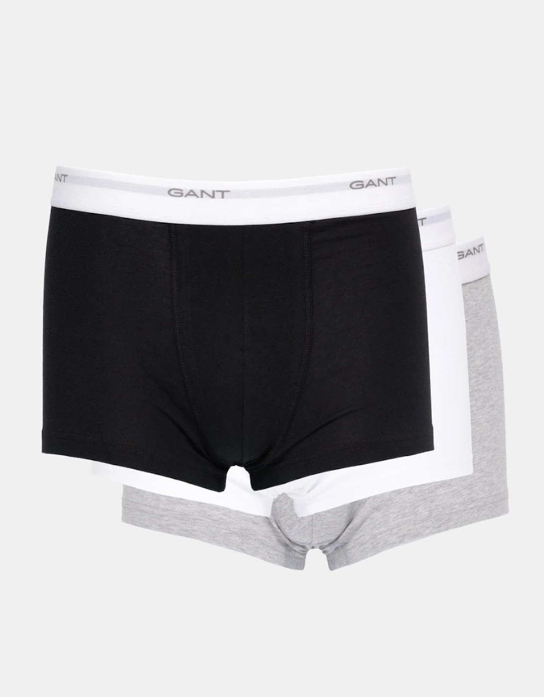 Gant Men's Black 3-Pack Core Trunks With Logo Waistband - 111 /White  35/34/32 L