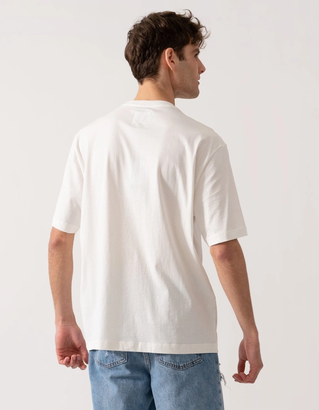 Armani Exchange Men's White Embroidered A|X Centre Logo T-Shirt - : 42/Regular Xl