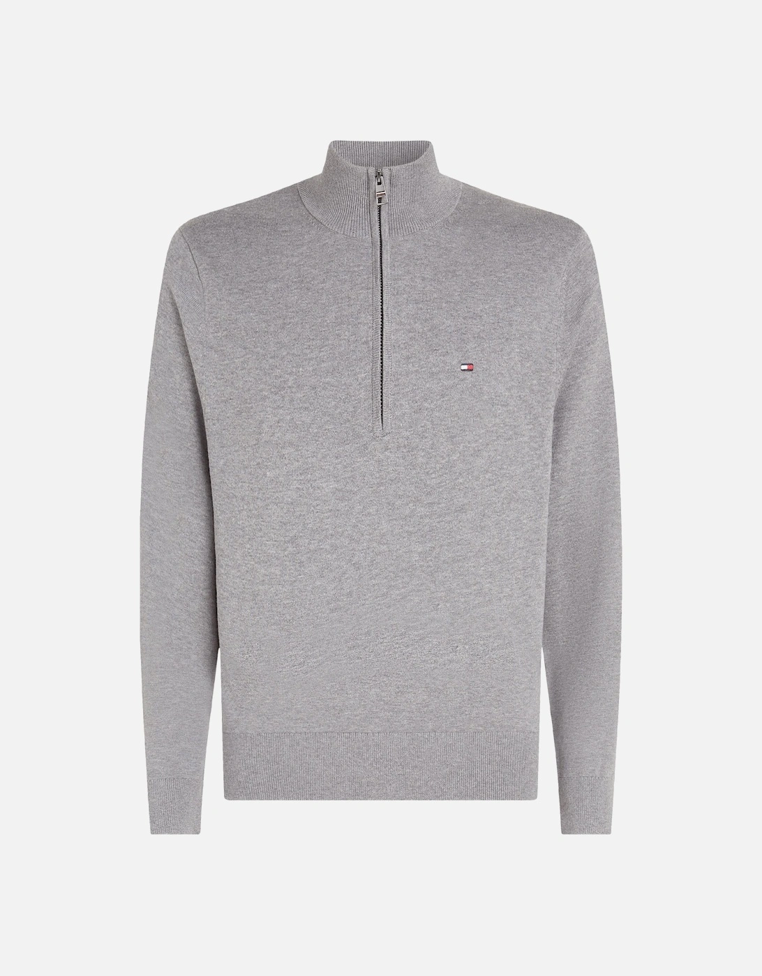 Essential Cotton 1/4 Zip Mock Mens Sweatshirt - Medium Grey Heather
