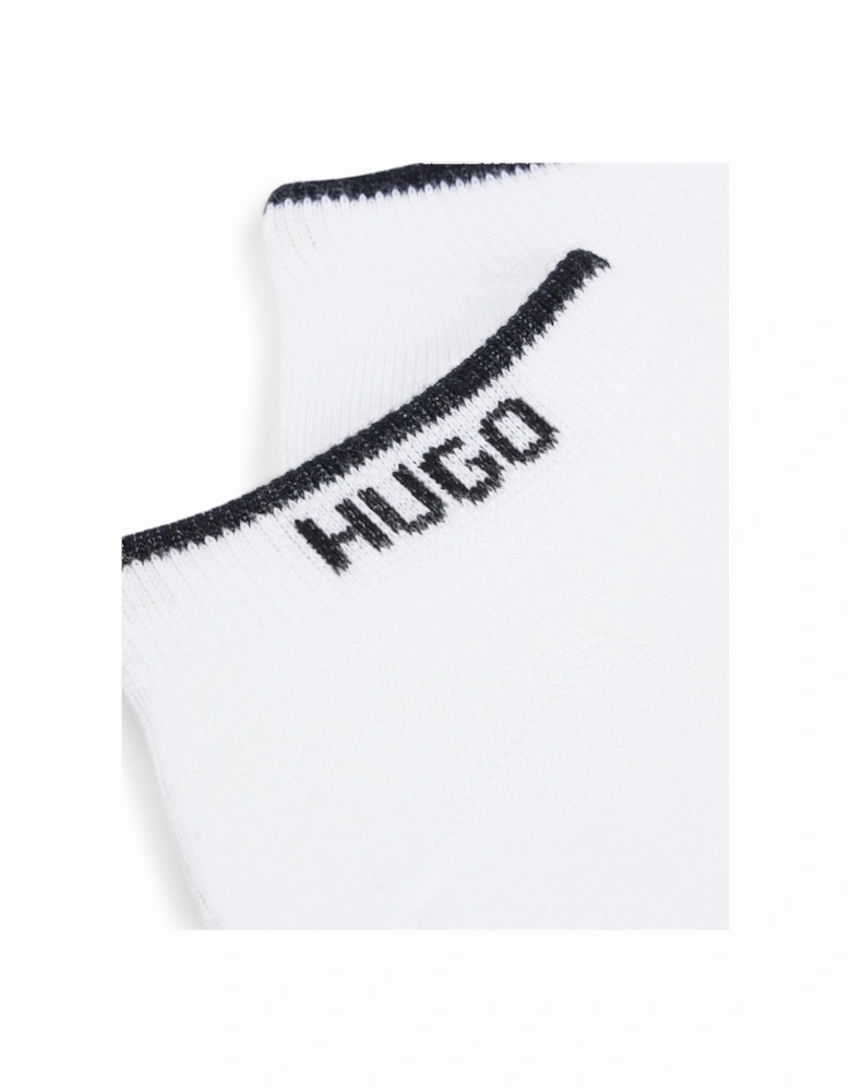 HUGO 2-Pack Mens Ankle Length Combed Cotton Socks with Logo NOS