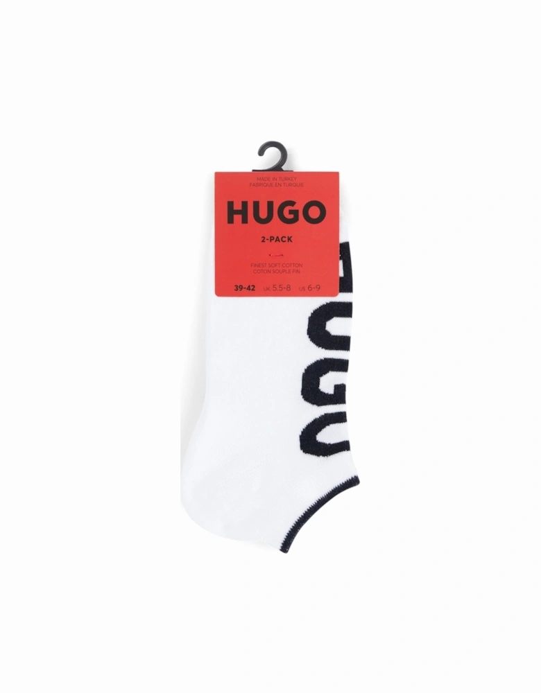 HUGO 2-Pack Mens Ankle Length Combed Cotton Socks with Logo NOS
