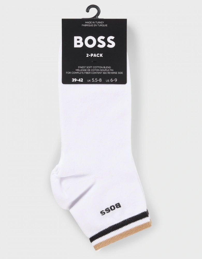BOSS Orange Mens Two-Pack of Short Length Socks with Signature Stripe NOS