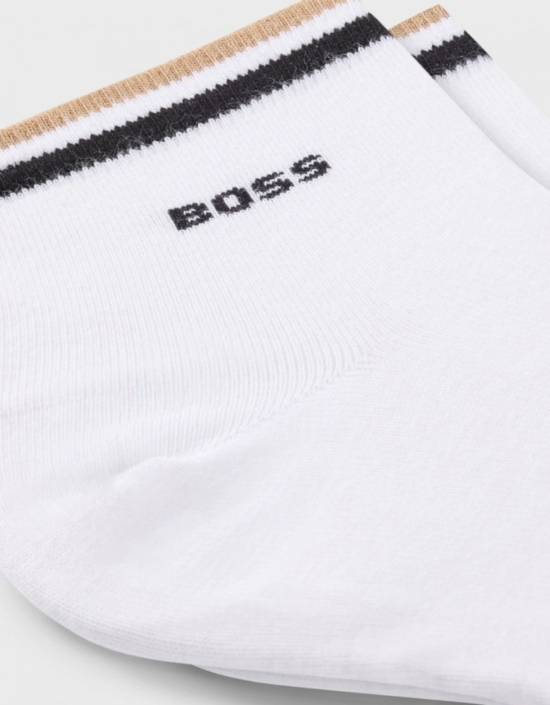 BOSS Orange Mens Two-Pack of Short Length Socks with Signature Stripe NOS