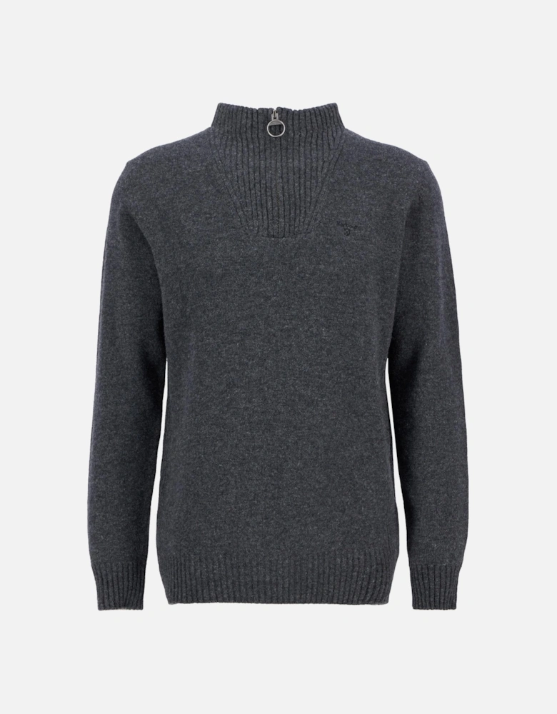 Essential Lambswool Mens Half-Zip Jumper - Charcoal