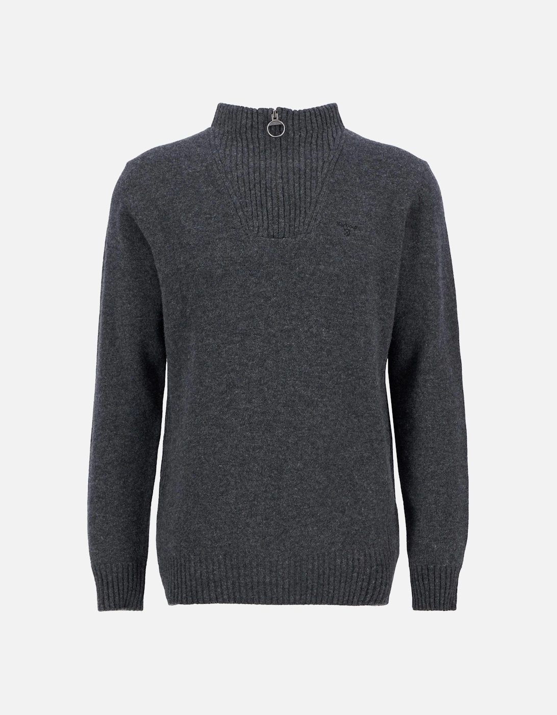 Essential Lambswool Mens Half-Zip Jumper - Charcoal