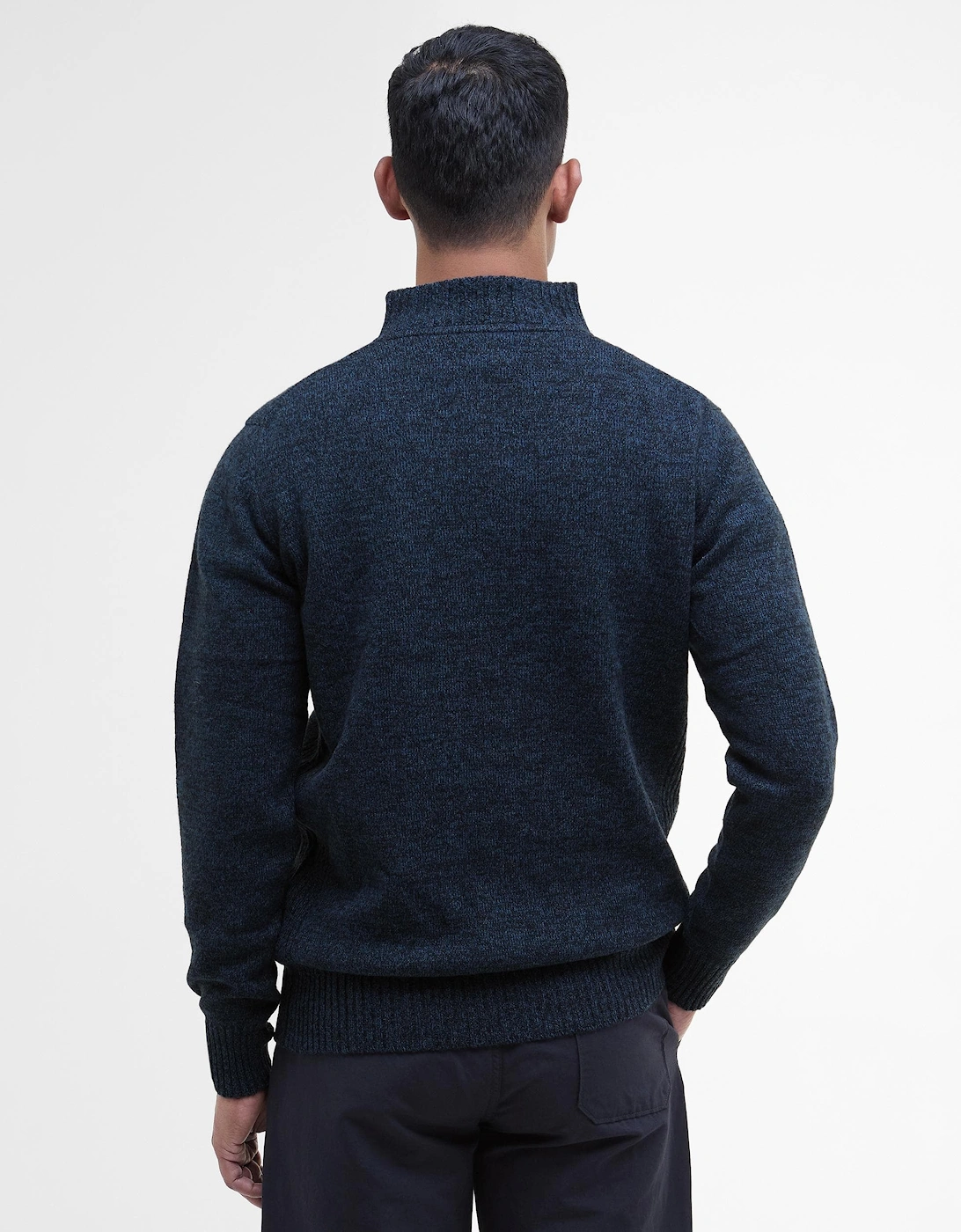 Essential Lambswool Mens Half-Zip Jumper - Navy Mix