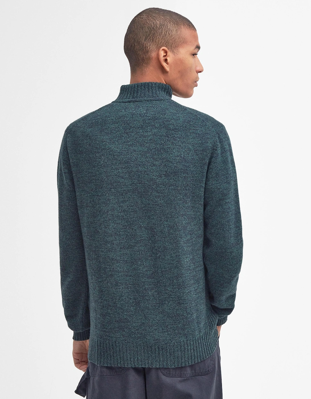 Essential Lambswool Mens Half-Zip Jumper - Seaweed Mix
