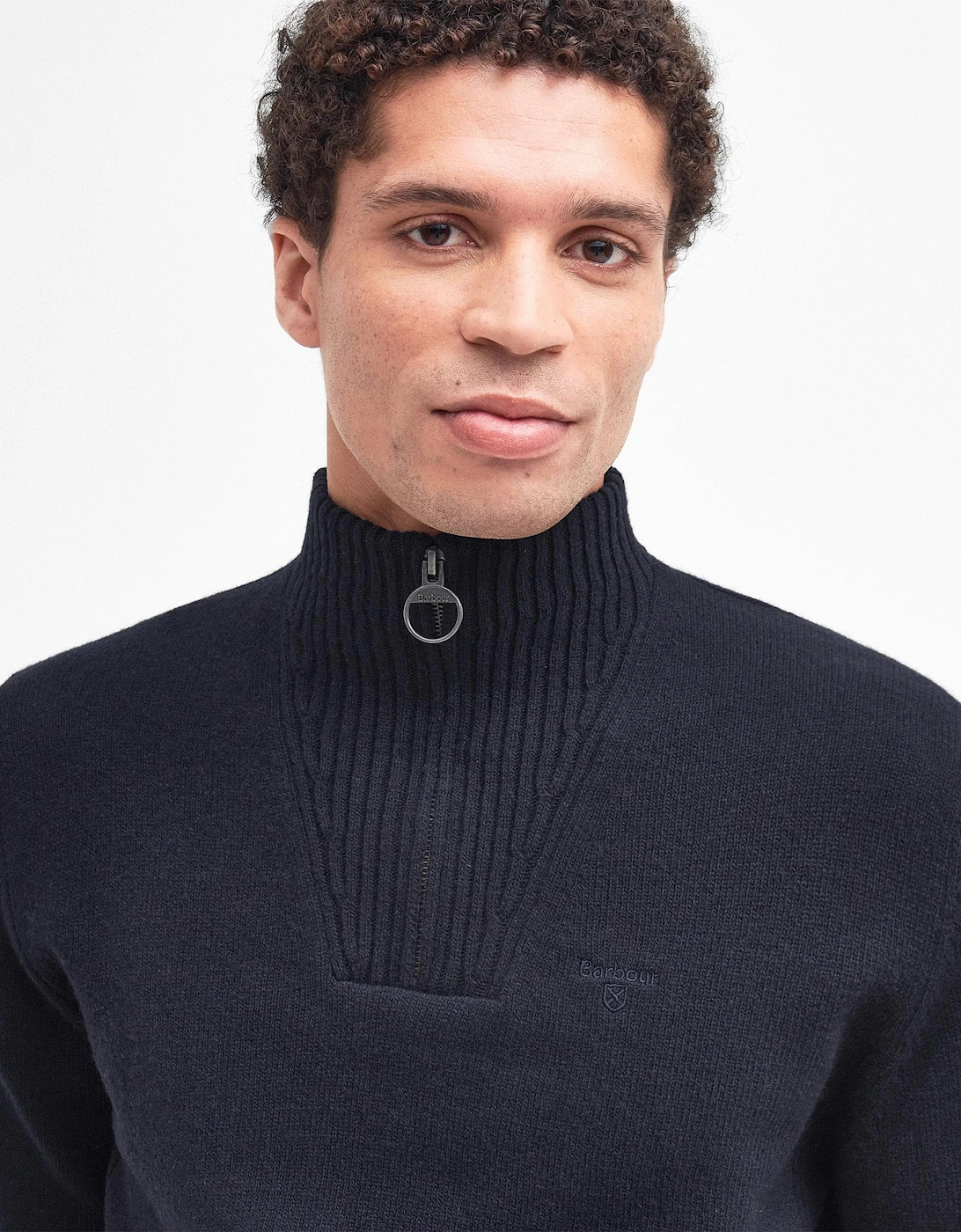 Essential Lambswool Mens Half-Zip Jumper - Navy