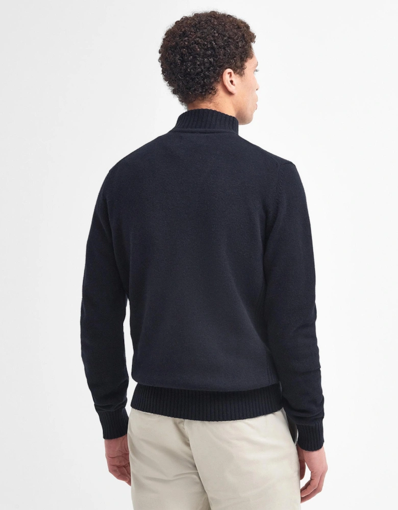 Essential Lambswool Mens Half-Zip Jumper - Navy