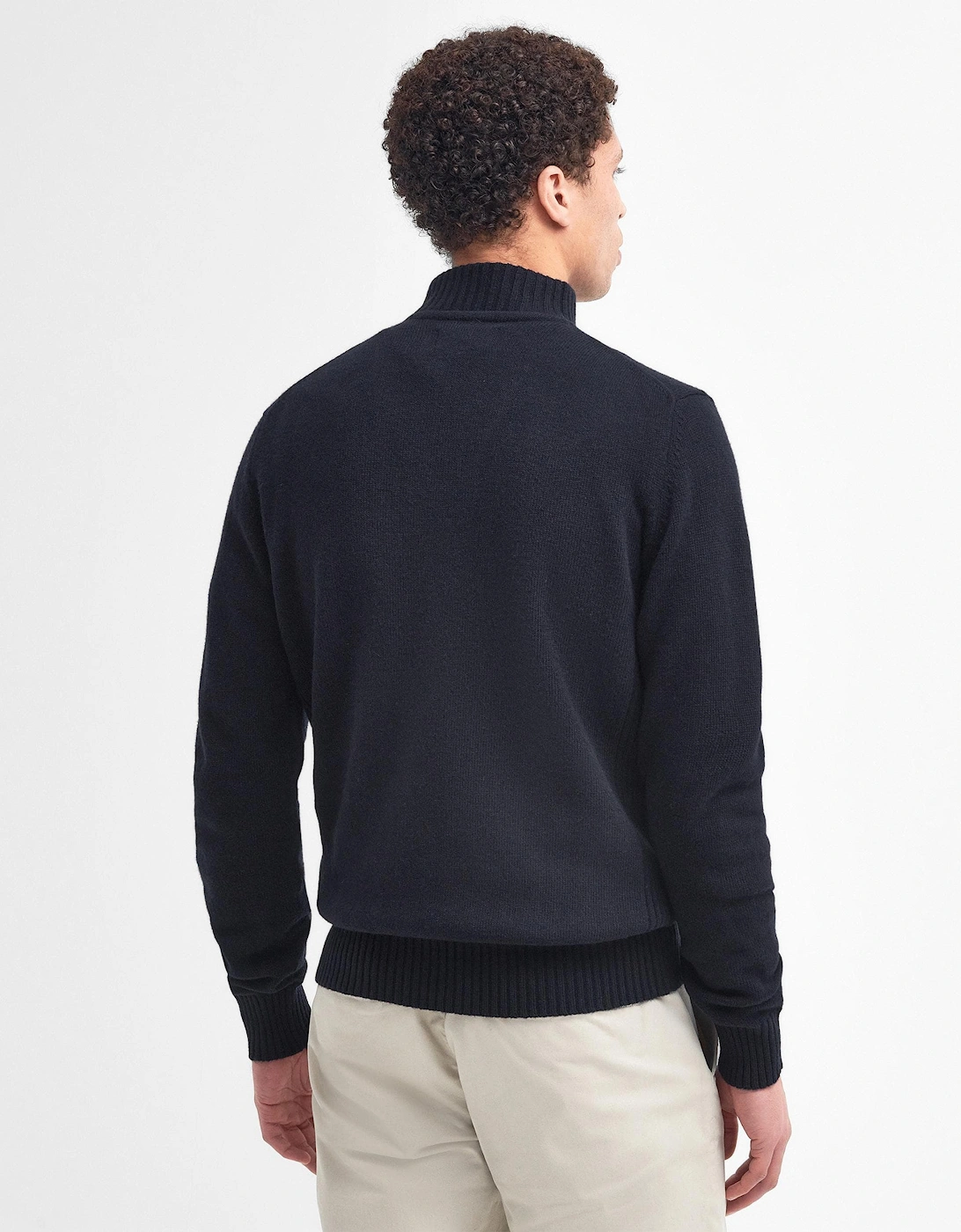 Essential Lambswool Mens Half-Zip Jumper - Navy