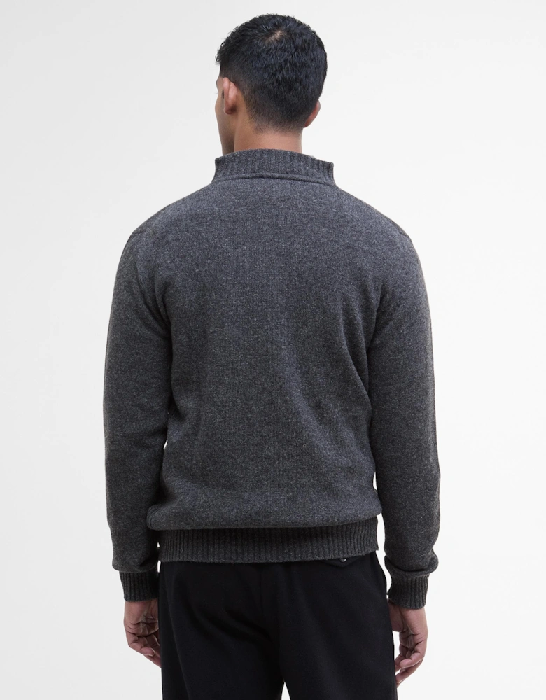 Essential Lambswool Mens Half-Zip Jumper - Charcoal