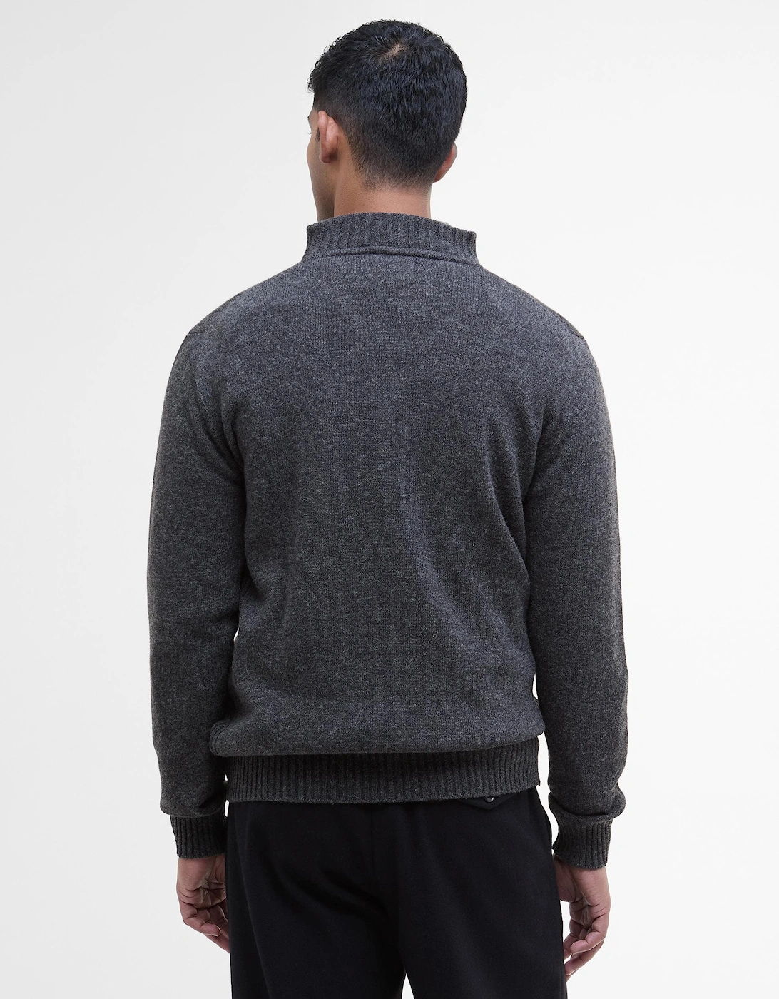Essential Lambswool Mens Half-Zip Jumper - Charcoal