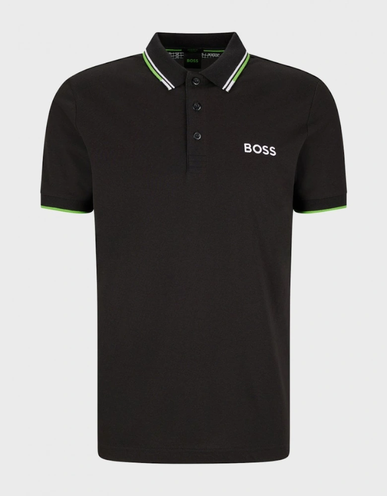 BOSS Green Paddy Pro Mens Cotton Blend Polo Shirt With Contrast Logos NOS