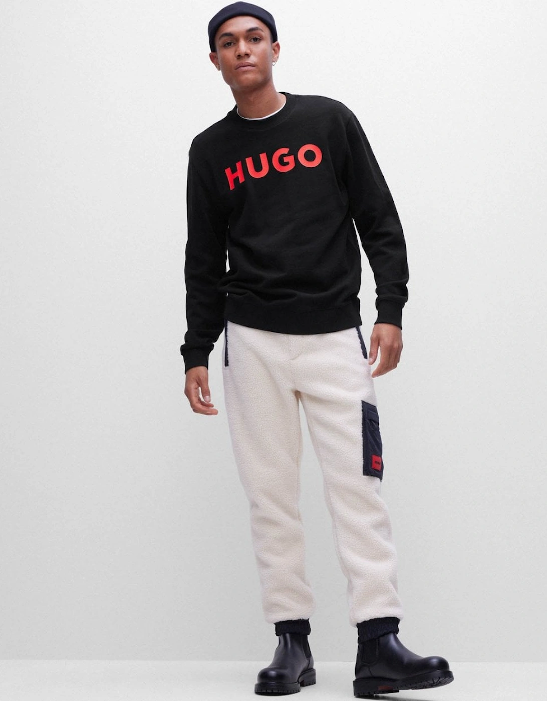 HUGO Dem Large Logo Mens Crew Neck Sweatshirt NOS